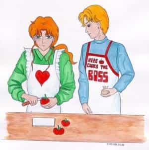 Zoisite und Jadeite beim Kochen (aus: Tears of Crystal, Ch.19)