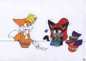 James & lisa eating Ramen