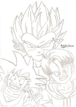 Goten, Trunks und Gotenks Skizze