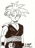 Gohan; erste Zeichnung mit Tusche