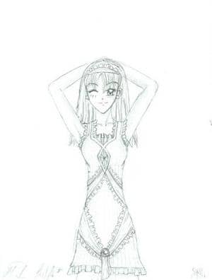 skizze für "rüschenmodel"