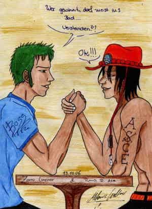 Zorro & Ace beim Armdrücken