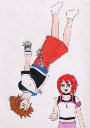 Sora and Kairi Coloriert