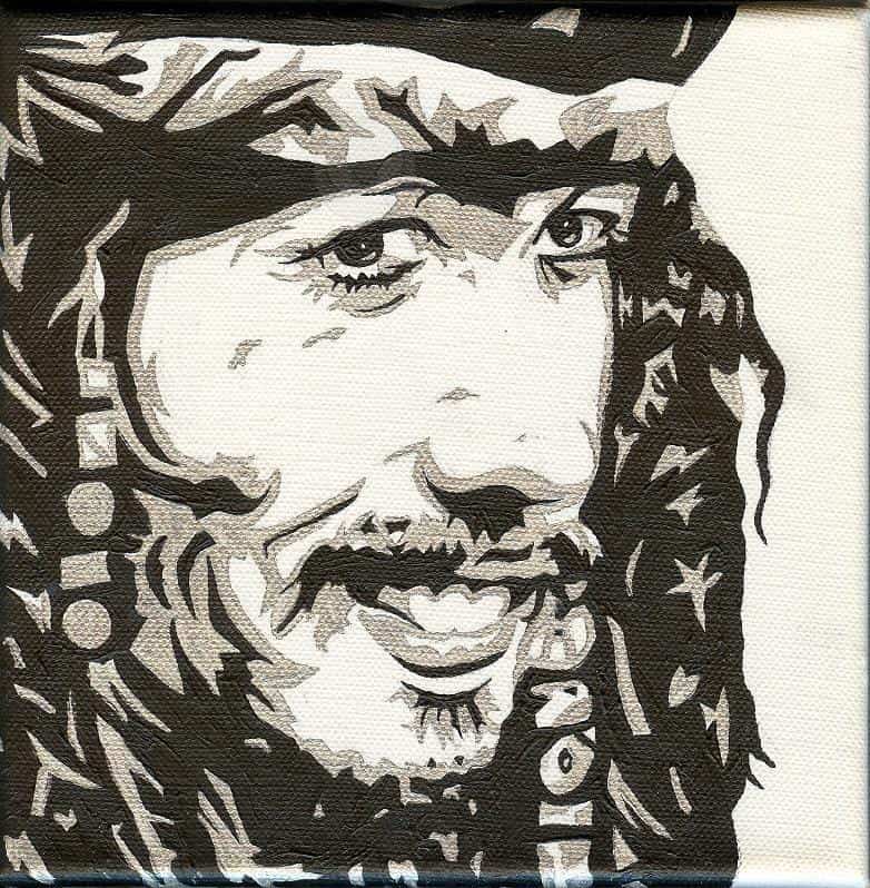 Popart eines Spatzes (Captain Jack Sparrow)