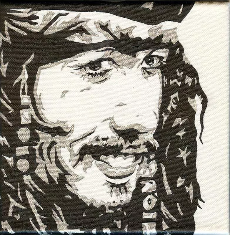 Popart eines Spatzes (Captain Jack Sparrow)
