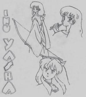 Kikyo, Kagome und Inu Yasha