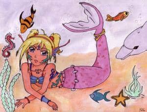 Meerjungfrau Coloriert