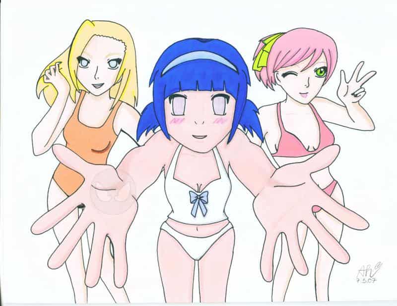 Hinata Ino und Sakura at the beach