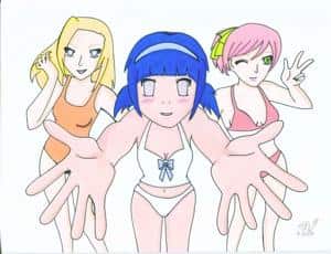 Hinata Ino und Sakura at the beach