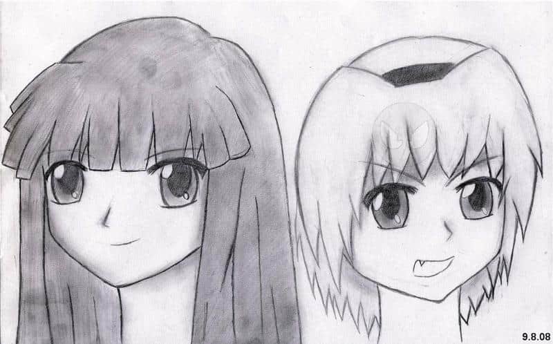 Rika Furude and Satoko Hojo