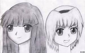 Rika Furude and Satoko Hojo